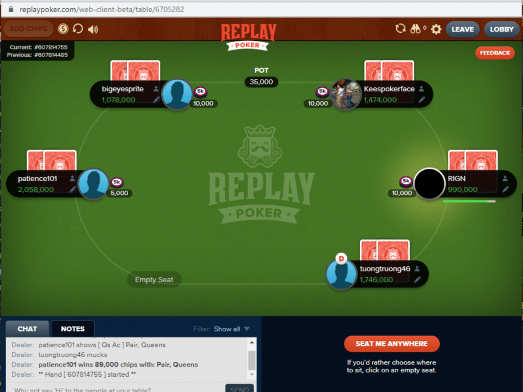 Replay Poker platform